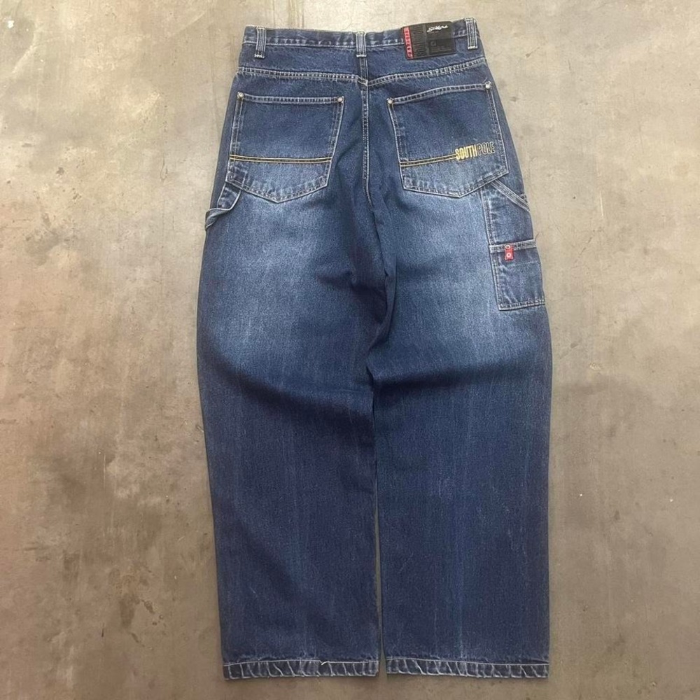 Vintage Y2K baggy wide leg South Pole embroidered red tab carpenter‎ jeans